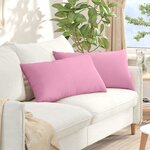 vidaXL Coussins de canapé 2 Pièces Rose 80 x 40 cm tissu