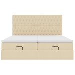 VidaXL Cadre de lit ottoman avec matelas crème 180x200 cm tissu