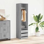 vidaXL Armoire avec tiroirs Sonoma gris 50x50x200 cm Bois d'ingénierie