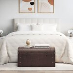 vidaXL Coffre à trésors avec loquets marron foncé contreplaqué