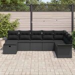 vidaXL Ensemble de canapé de jardin avec coussin 8 Pièces Noir polyrotin
