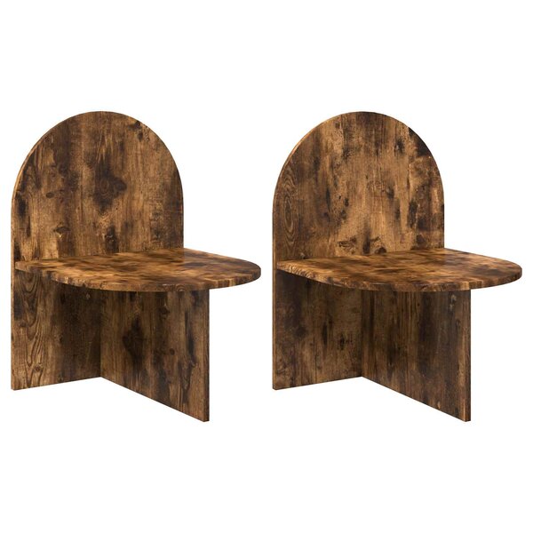 vidaXL Table de chevet 2 Pièces Chêne fumé 48 x 49 x 65 cm