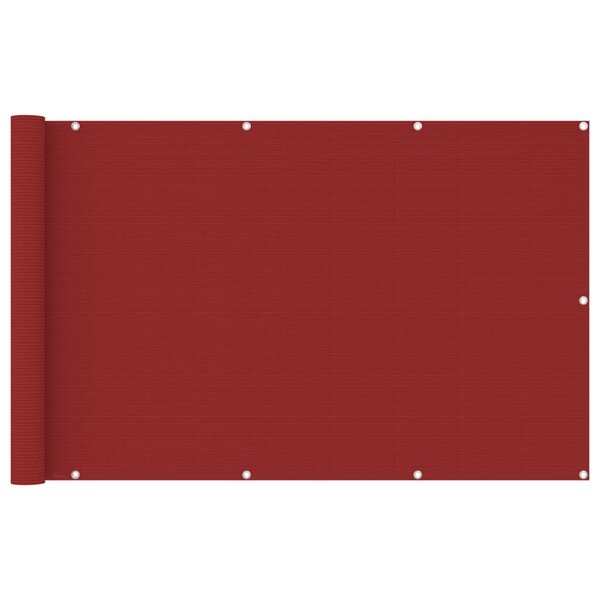 vidaXL Écran de balcon Rouge 120x600 cm PEHD