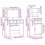 vidaXL Table de Toilette avec tiroir 2 Pièces Noir 78.5 x 41 x 135 cm