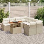 vidaXL Ensemble de salle à manger pour jardin Beige et crème