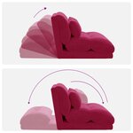 vidaXL Fauteuil de sol ajustable Bordeaux Velours