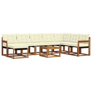 vidaXL Ensemble de canapés d'extérieur 9 pc Naturel et Crème