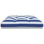 vidaXL Coussin de palette rayures bleues et blanches 120x80x12cm tissu