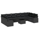 vidaXL Ensemble de jardin 11 pièces avec coussins en rattan poly beige