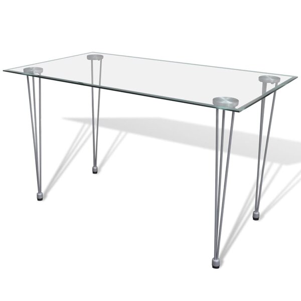 vidaXL Table à manger et dessus de table en verre transparent