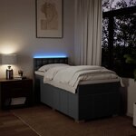 vidaXL Sommier à lattes de lit avec matelas Gris foncé 100x200cm Tissu