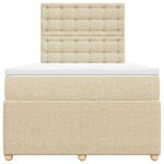 vidaXL Sommier à lattes de lit avec matelas Crème 120x200 cm Tissu