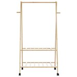 vidaXL Porte-vêtements et étagères et roulettes 96x45 5x155 5cm bambou