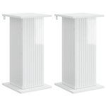 vidaXL Support de Plante 2 pc Blanc brillant 30 5 x 30 x 60 5 cm