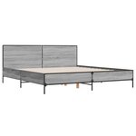 vidaXL Cadre de lit sonoma gris 200x200 cm bois d'ingénierie et métal