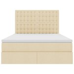 vidaXL Lit avec rangement et matelas Crème 140 x 190 cm Polyester