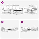 vidaXL Ensemble de canapés d'extérieur 6 Pièces Blanc et crème