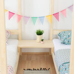 Lit cabane pour 2 enfants bois massif blanc 90 x 160 cm