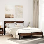vidaXL Cadre de lit sans matelas chêne marron 140x200 cm