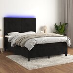 vidaXL Sommier à lattes de lit et matelas LED Noir 140x190 cm Velours