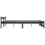vidaXL Cadre de lit Gris foncé Bois de pin massif 160x200 cm