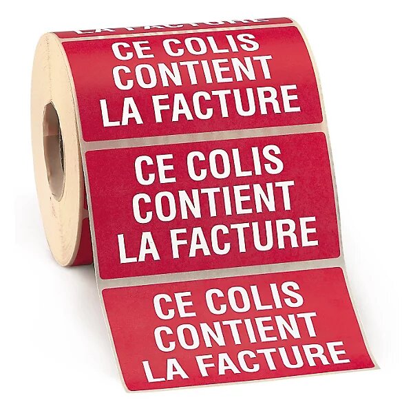 Étiquette d'expédition ce lot contient la facture (lot de 500)