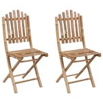 vidaXL Chaises pliables de jardin lot de 2 avec coussins Bambou