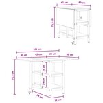 vidaXL Table à dîner 122 x 80 x 76 5 cm Bois d'ingénierie Chêne fumé