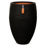 Capi Pot à fleurs Nature Rib élégant Deluxe 45x72 cm Noir