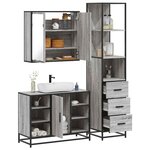 vidaXL Ensemble de meubles de salle de bain 3 Pièces Sonoma gris