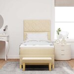 vidaXL Lit à ressorts avec matelas Crème 90 x 200 cm tissu