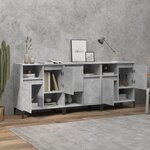 vidaXL Buffets 3 Pièces gris béton 60x35x70 cm bois d'ingénierie