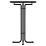 vidaXL Table de bar noir Ø70x110 cm bois d'ingénierie et acier