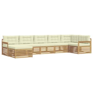 vidaXL Ensemble de canapés d'extérieur 7 Pièces Blanc et crème