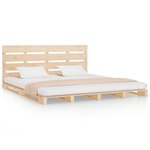 vidaXL Cadre de lit 180x200 cm Bois de pin massif Super King