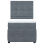 vidaXL Sommier à lattes de lit et matelas Gris foncé 90x190 cm Velours