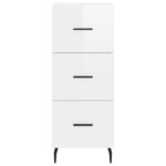 vidaXL Buffet haut Blanc brillant 34 5x34x180 cm Bois d'ingénierie