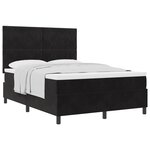 Lit à ressort vidaXL avec matelas Noir 160x200 cm Velours