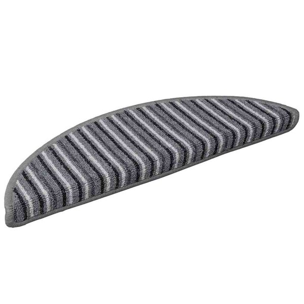 vidaXL Tapis d'escalier auto-adhésifs 15 Pièces Gris 56 x 17 x 3 cm