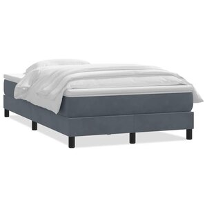 vidaXL Sommier à lattes de lit et matelas gris foncé 120x220cm velours
