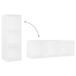 vidaXL Meubles TV 2 Pièces Blanc 107x35x37 cm Bois d'ingénierie