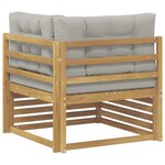 vidaXL Canapé d'angle extérieur Bois d'Acacia Massif Blanc