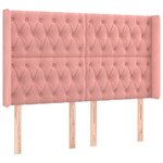 vidaXL Sommier à lattes de lit matelas et LED Rose 140x190 cm Velours