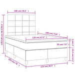 vidaXL Sommier à lattes de lit matelas LED gris clair 120x190 cm tissu
