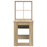 vidaXL Bureau avec étagère avec stockage Chêne sonoma 122 x 67 x 145 cm