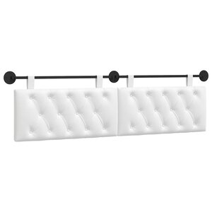 vidaXL Tête de lit suspendue Blanc Tissu