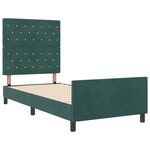vidaXL Cadre de lit avec tête de lit Vert foncé 90 x 200 cm Velours
