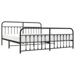 vidaXL Cadre de lit métal sans matelas avec pied de lit noir 200x200cm