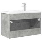 vidaXL Ensemble de meubles de salle de bain 2 Pièces gris béton