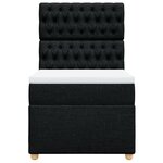 vidaXL Sommier à lattes de lit et matelas Noir 80x200 cm Tissu